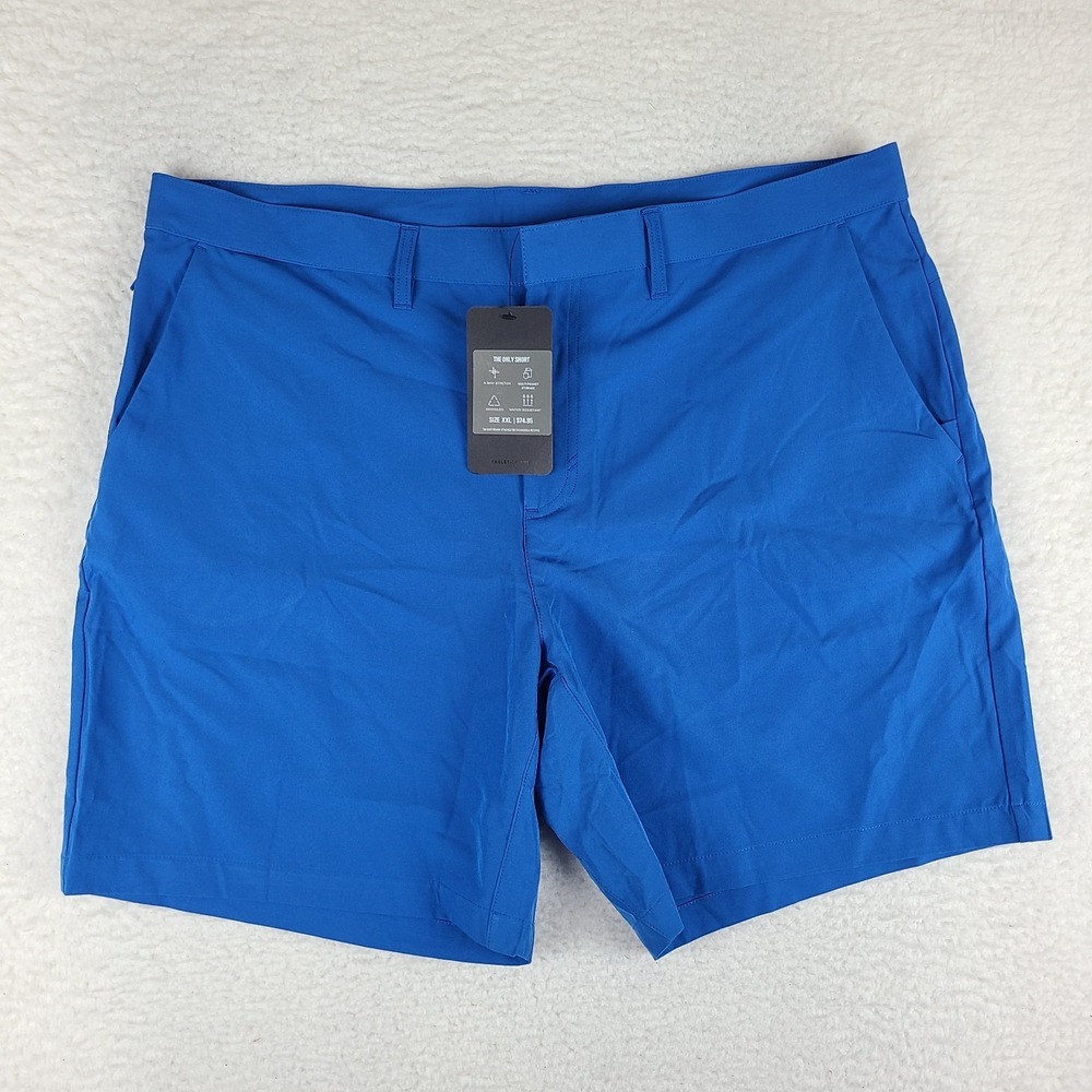 Fabletics The Only Shorts Mens 2XL XXL‎ Blue 8" Hybrid Performance Golf NWT NEW